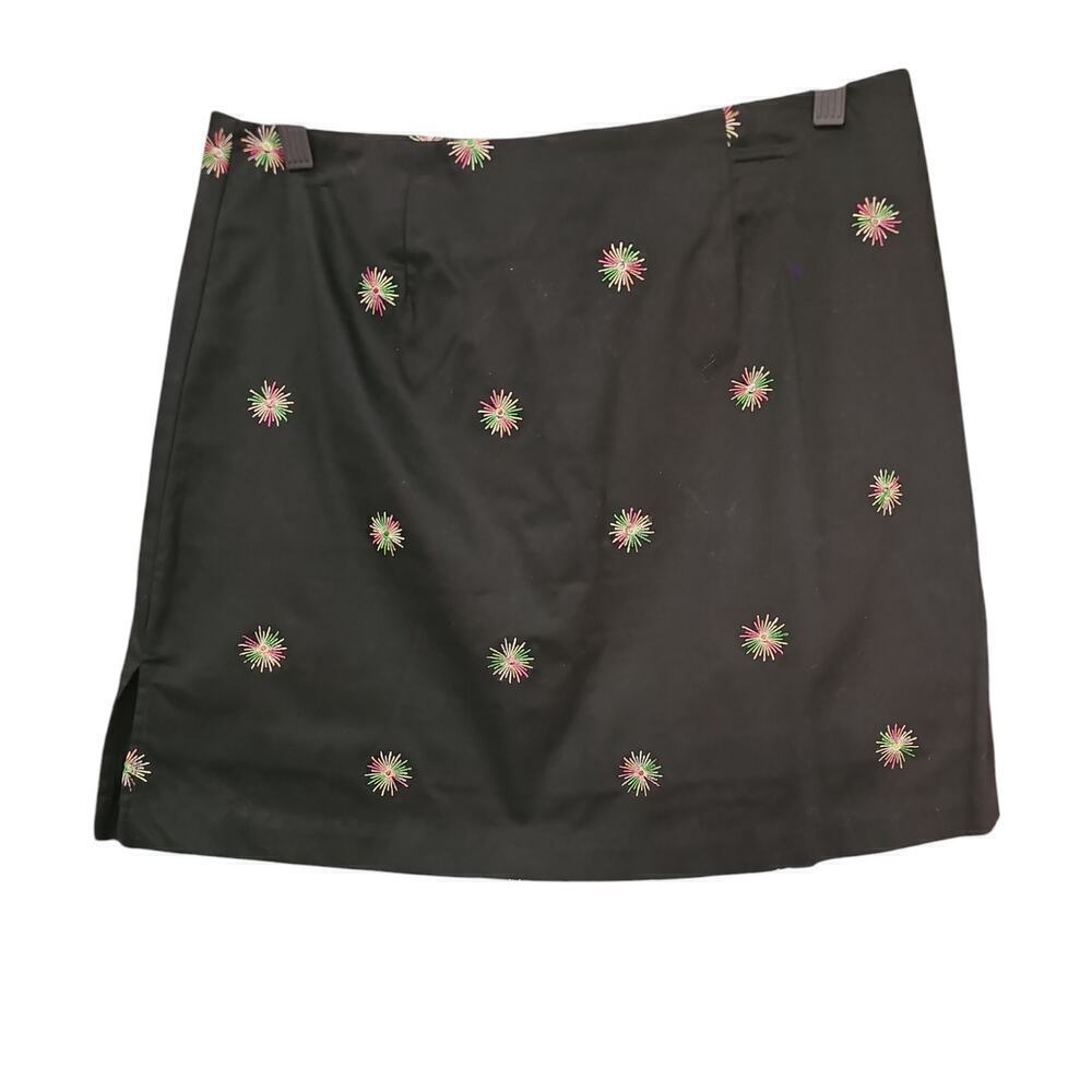 Bamboo Traders July 4th fireworks Mini Skirt Black Size 8 NWT